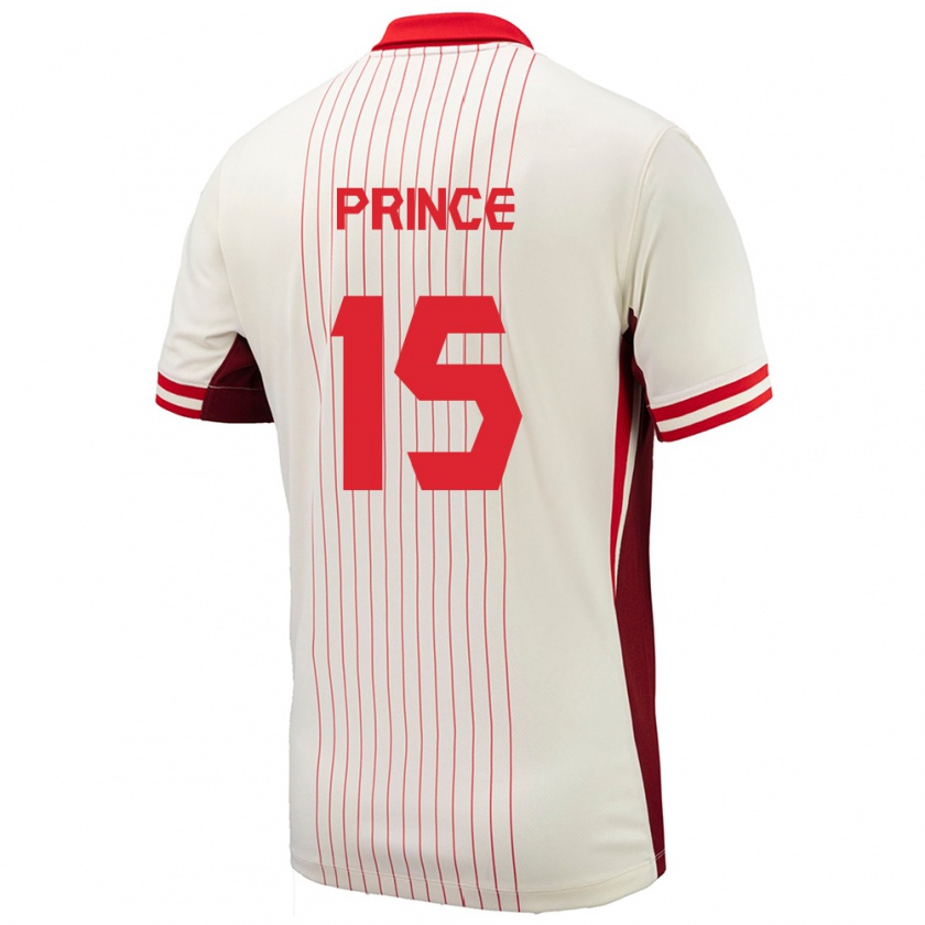 Kandiny Kinder Kanada Nichelle Prince #15 Weiß Auswärtstrikot Trikot 24-26 T-Shirt