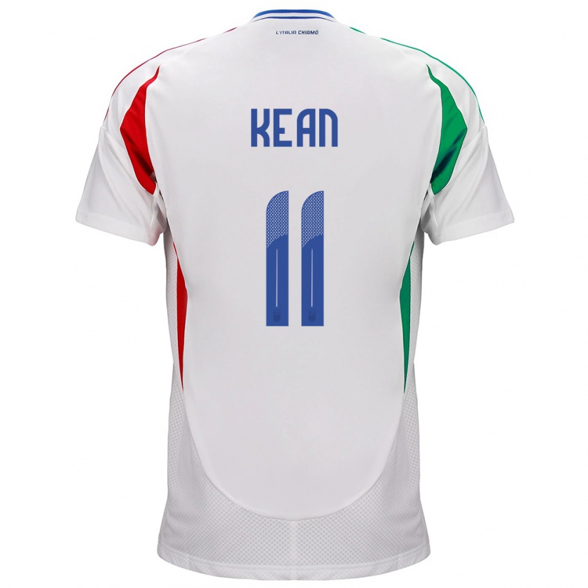 Kandiny Kinder Italien Moise Kean #11 Weiß Auswärtstrikot Trikot 24-26 T-Shirt