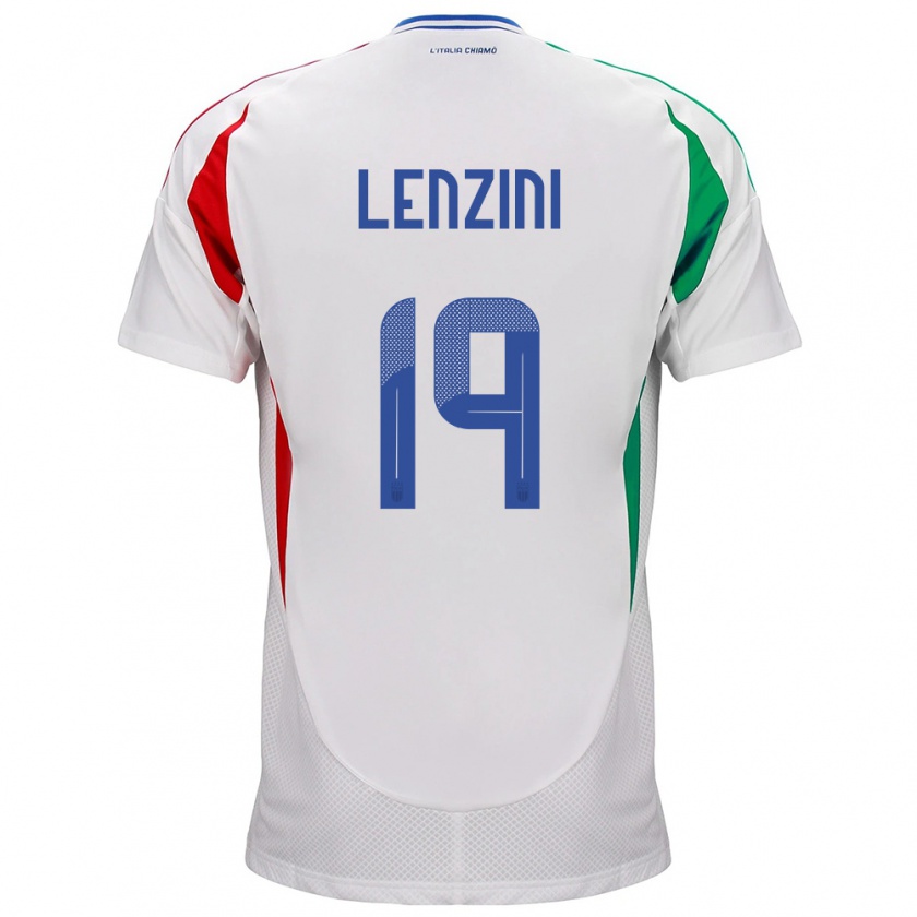 Kandiny Kinder Italien Martina Lenzini #19 Weiß Auswärtstrikot Trikot 24-26 T-Shirt
