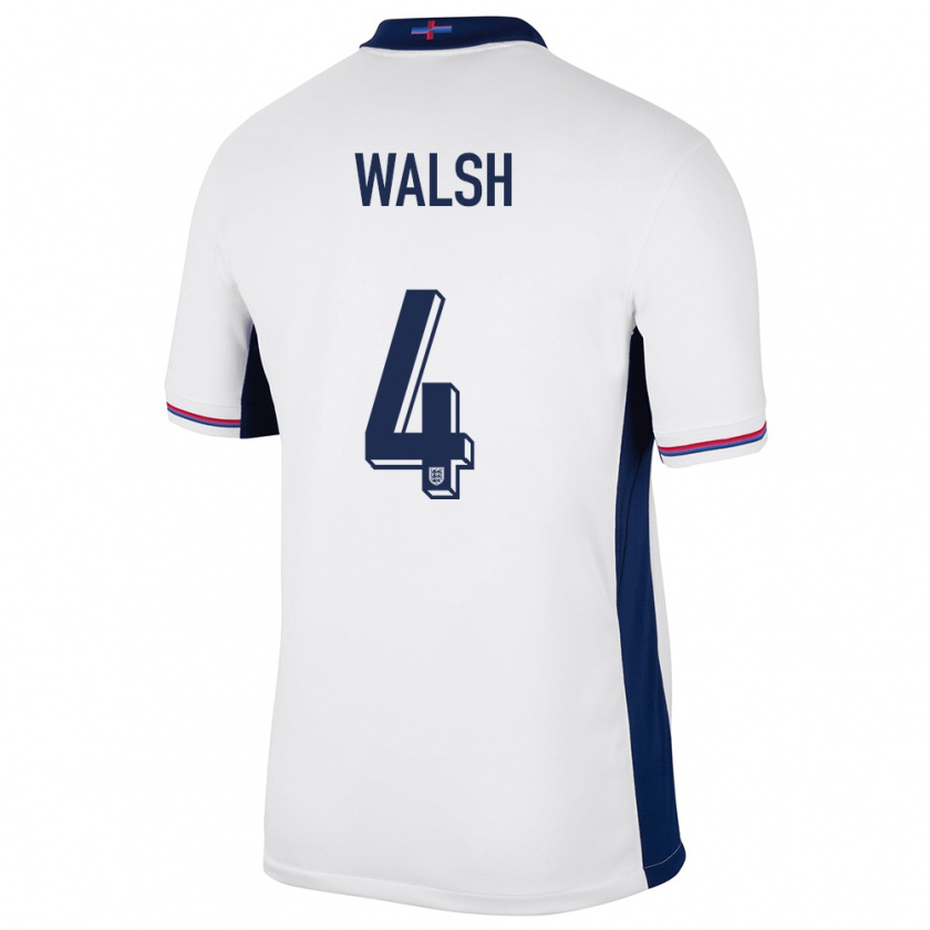 Kandiny Herren England Keira Walsh #4 Weiß Heimtrikot Trikot 24-26 T-Shirt