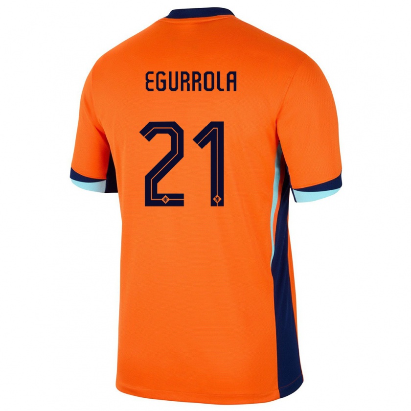 Kandiny Herren Niederlande Damaris Egurrola #21 Orange Heimtrikot Trikot 24-26 T-Shirt