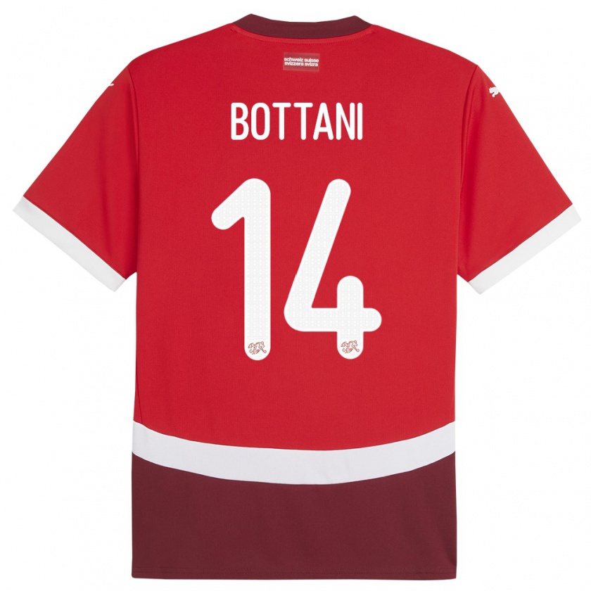 Kandiny Herren Schweiz Mattia Bottani #14 Rot Heimtrikot Trikot 24-26 T-Shirt