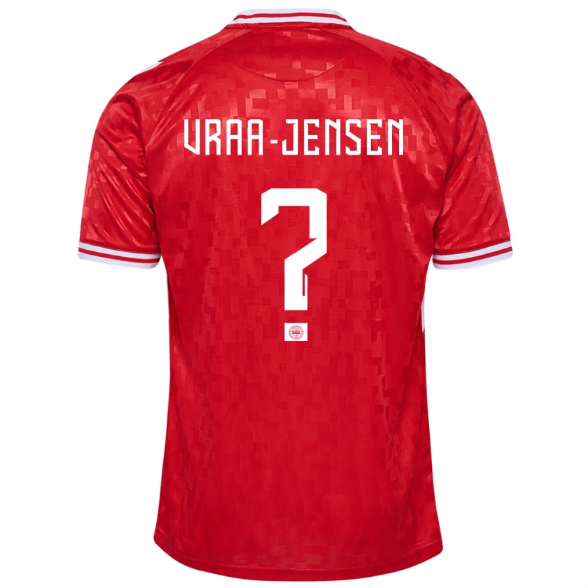 Kandiny Herren Dänemark Ludwig Vraa-Jensen #0 Rot Heimtrikot Trikot 24-26 T-Shirt