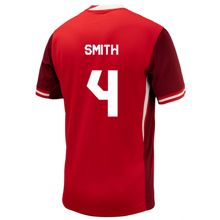 Kandiny Herren Kanada Justin Smith #4 Rot Heimtrikot Trikot 24-26 T-Shirt