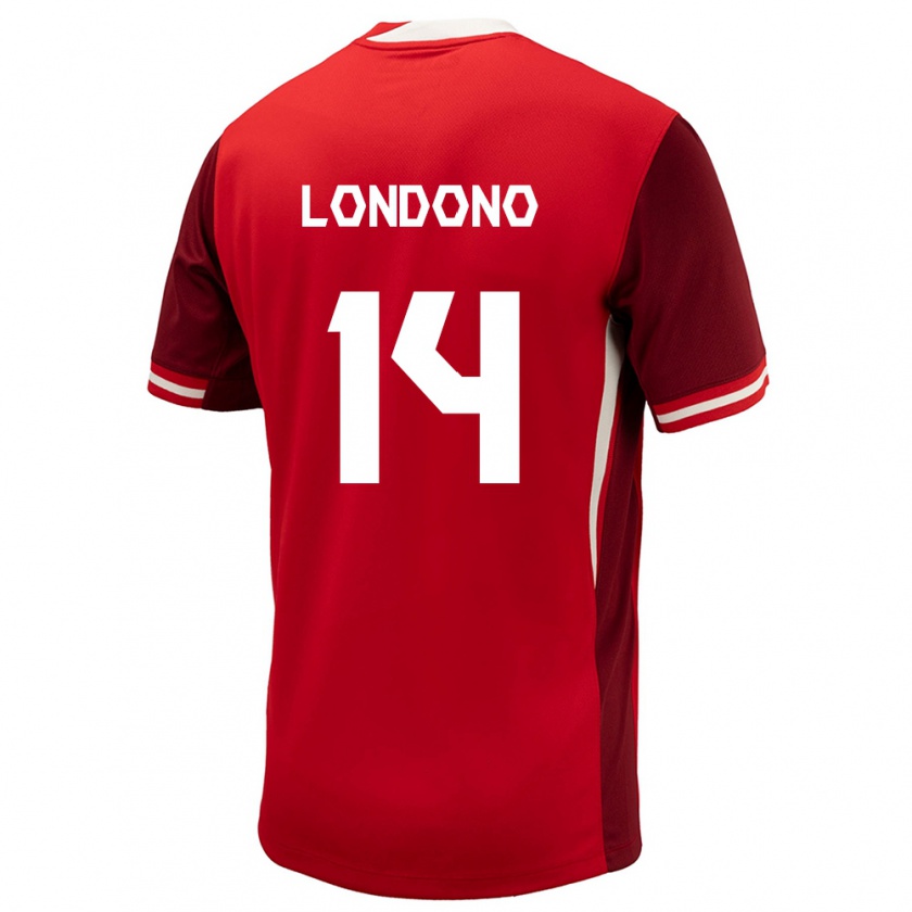 Kandiny Herren Kanada Tyler Londono #14 Rot Heimtrikot Trikot 24-26 T-Shirt