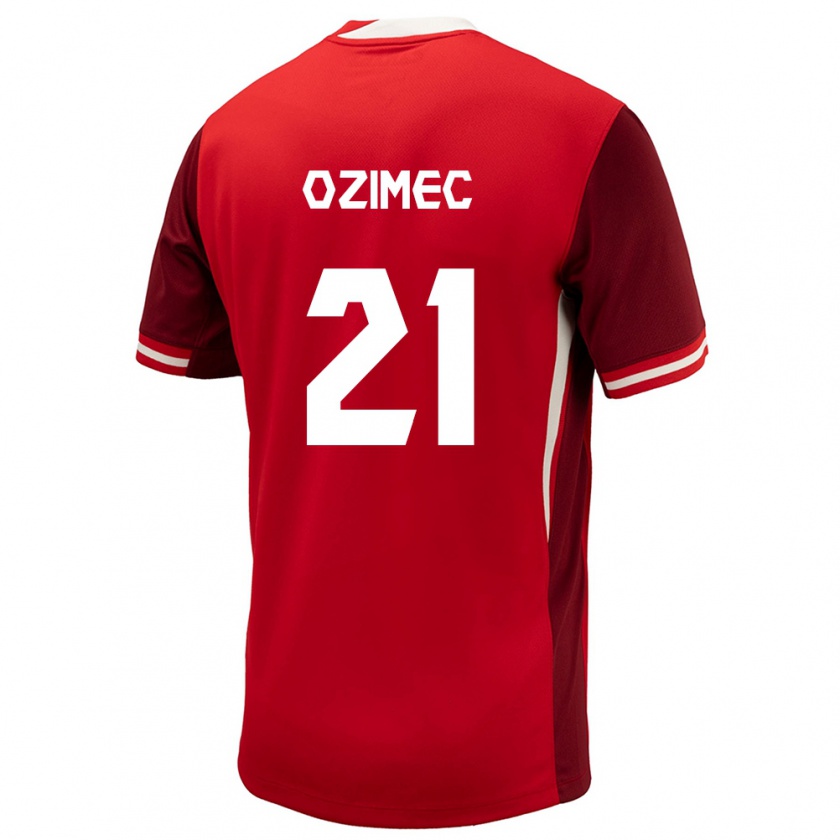 Kandiny Herren Kanada Lucas Ozimec #21 Rot Heimtrikot Trikot 24-26 T-Shirt