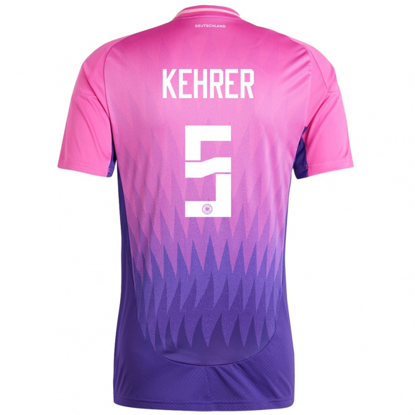 Kandiny Herren Deutschland Thilo Kehrer #5 Pink Lila Auswärtstrikot Trikot 24-26 T-Shirt