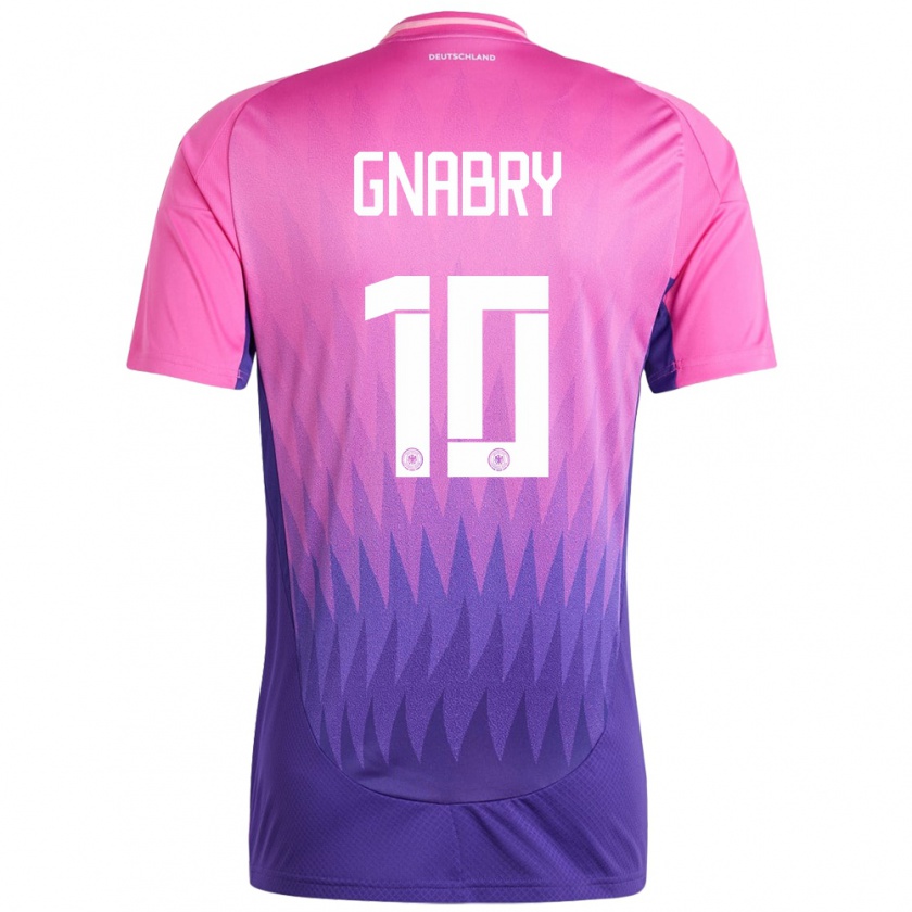 Kandiny Herren Deutschland Serge Gnabry #10 Pink Lila Auswärtstrikot Trikot 24-26 T-Shirt