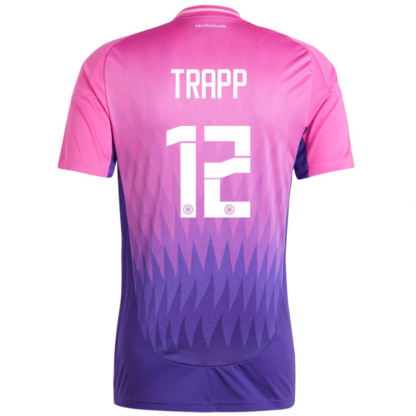 Kandiny Herren Deutschland Kevin Trapp #12 Pink Lila Auswärtstrikot Trikot 24-26 T-Shirt