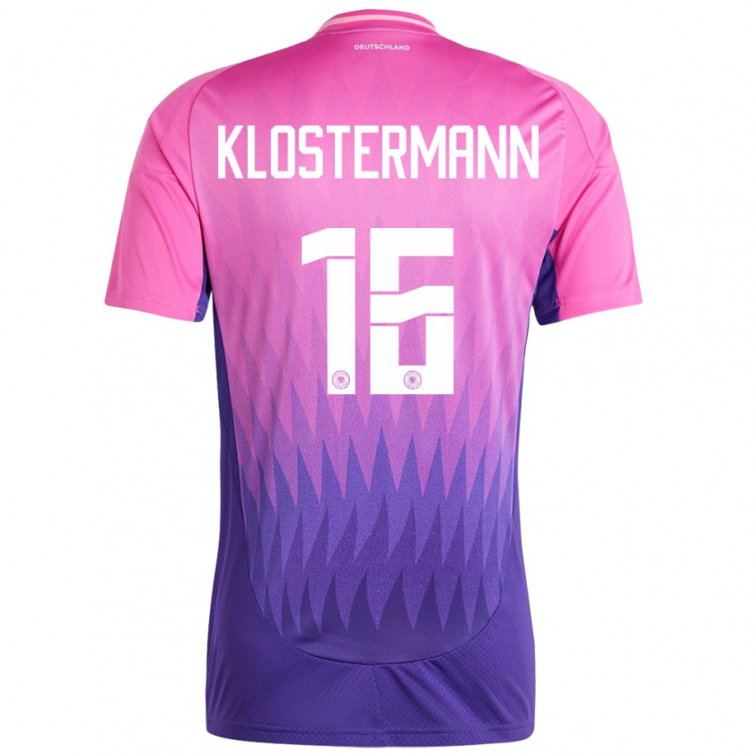 Kandiny Herren Deutschland Lukas Klostermann #16 Pink Lila Auswärtstrikot Trikot 24-26 T-Shirt