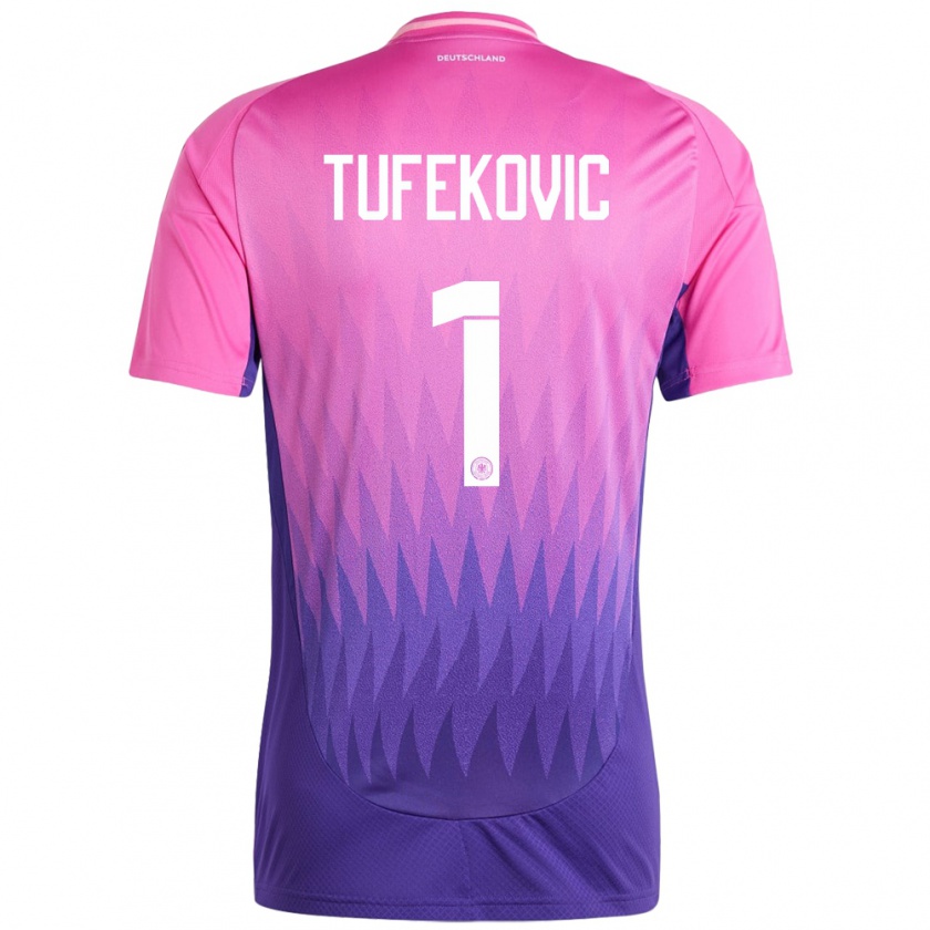 Kandiny Herren Deutschland Martina Tufekovic #1 Pink Lila Auswärtstrikot Trikot 24-26 T-Shirt
