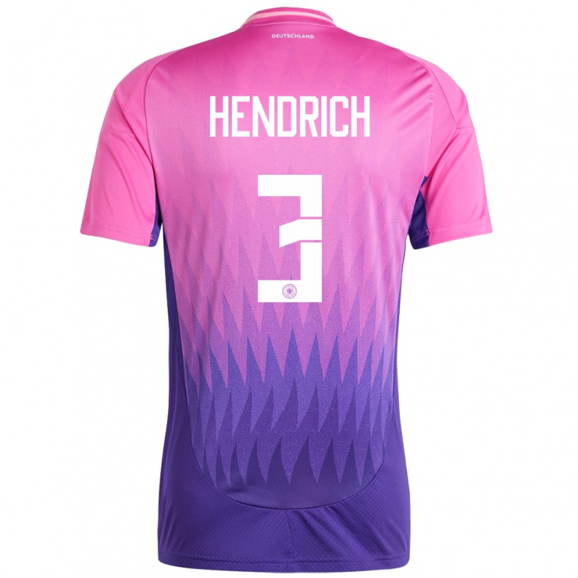 Kandiny Herren Deutschland Kathrin Hendrich #3 Pink Lila Auswärtstrikot Trikot 24-26 T-Shirt