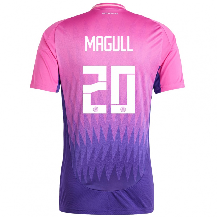 Kandiny Herren Deutschland Lina Magull #20 Pink Lila Auswärtstrikot Trikot 24-26 T-Shirt