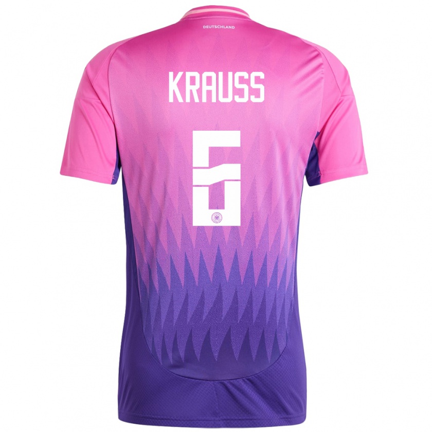 Kandiny Herren Deutschland Tom Kraub #6 Pink Lila Auswärtstrikot Trikot 24-26 T-Shirt