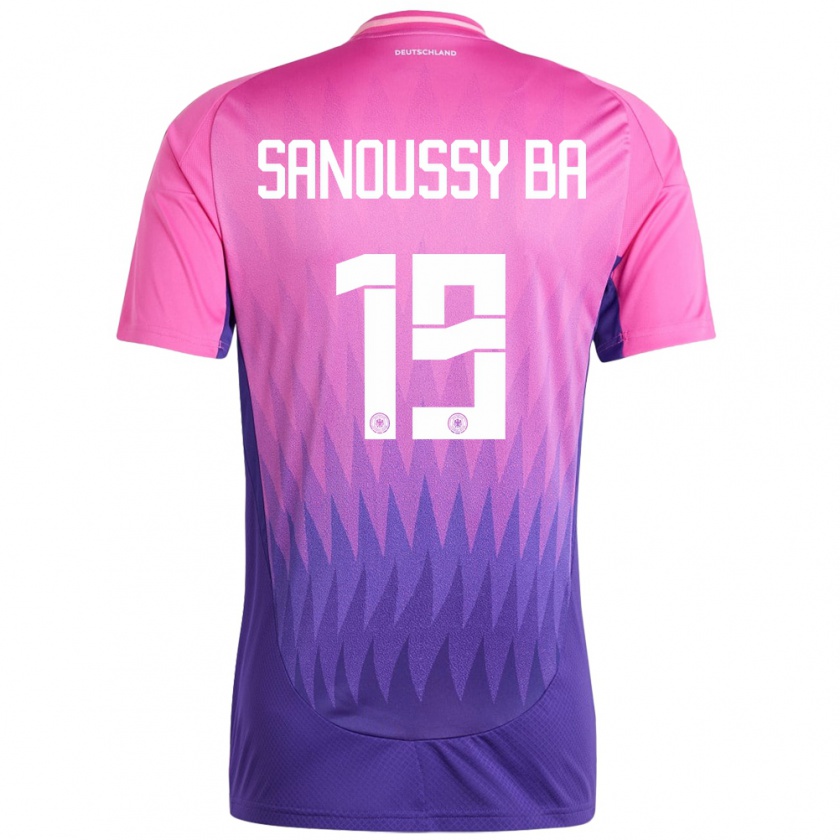 Kandiny Herren Deutschland Sanoussy Ba #19 Pink Lila Auswärtstrikot Trikot 24-26 T-Shirt