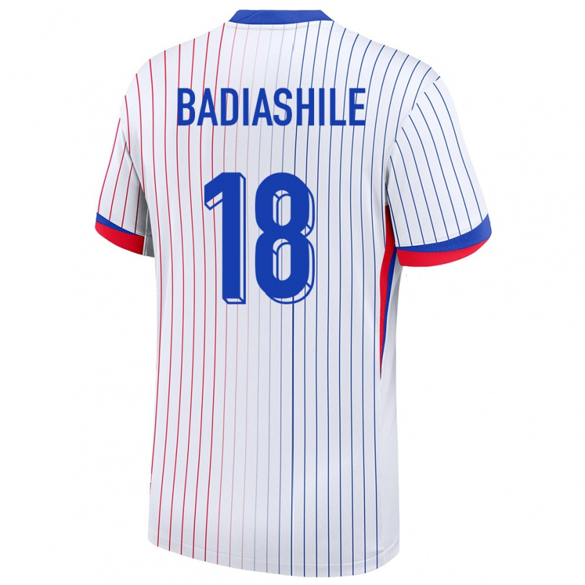 Kandiny Herren Frankreich Benoit Badiashile #18 Weiß Auswärtstrikot Trikot 24-26 T-Shirt