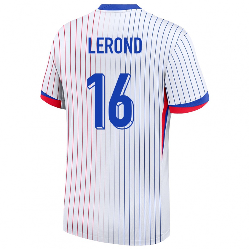 Kandiny Herren Frankreich Justine Lerond #16 Weiß Auswärtstrikot Trikot 24-26 T-Shirt