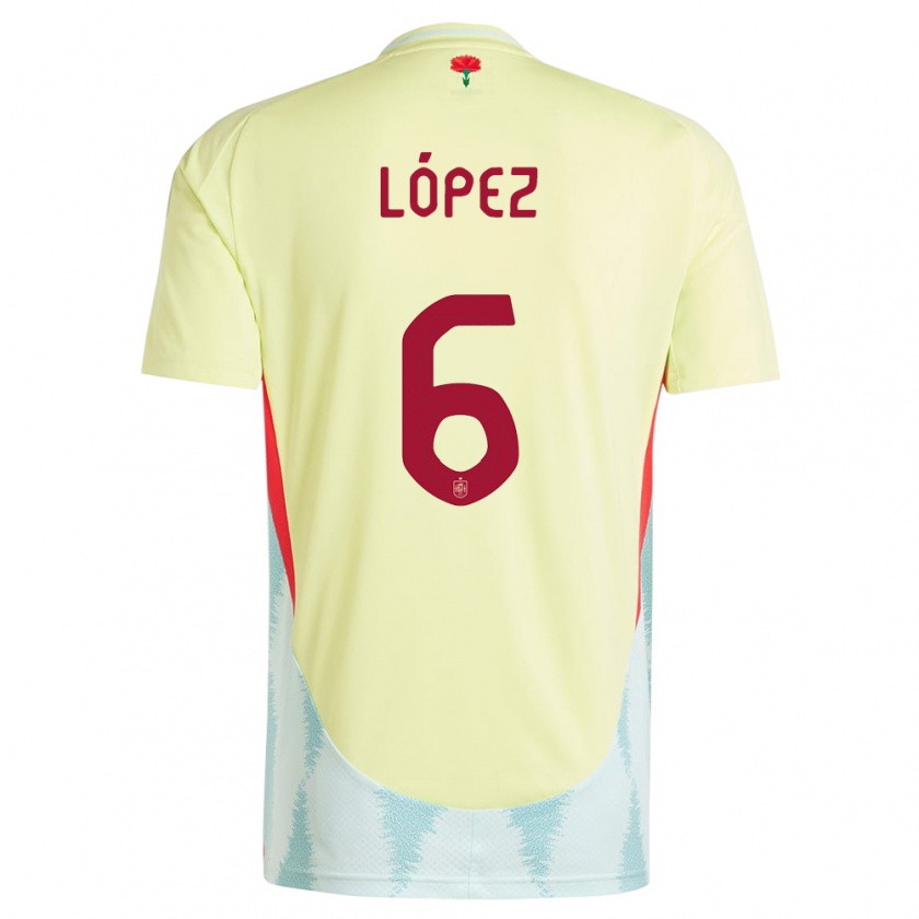 Kandiny Herren Spanien Maitane Lopez #6 Gelb Auswärtstrikot Trikot 24-26 T-Shirt