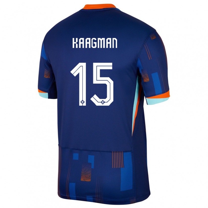 Kandiny Herren Niederlande Inessa Kaagman #15 Blau Auswärtstrikot Trikot 24-26 T-Shirt