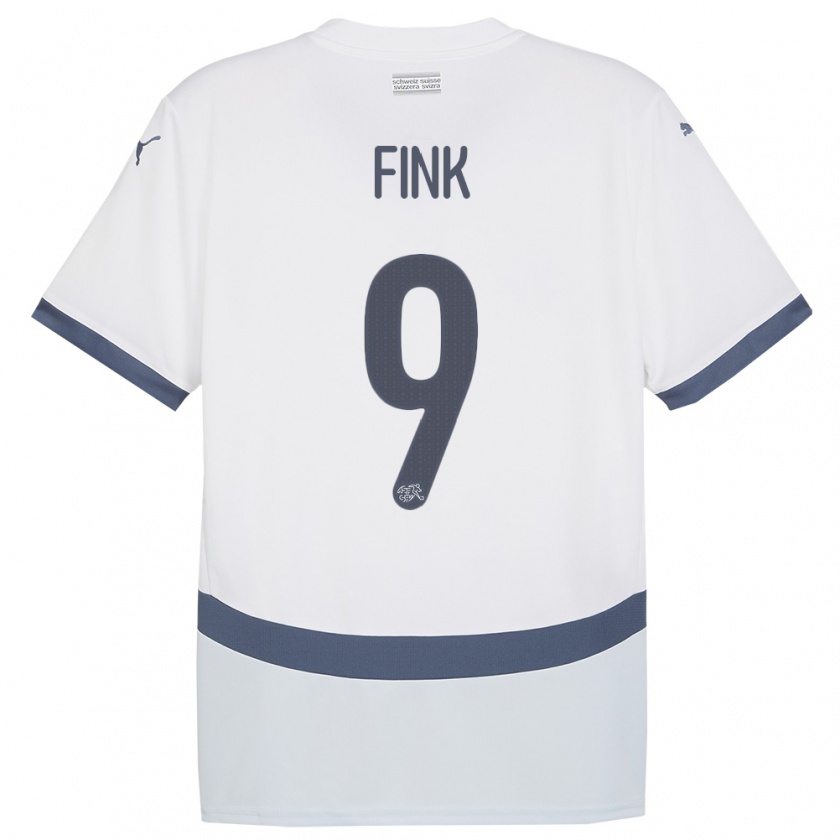 Kandiny Herren Schweiz Bradley Fink #9 Weiß Auswärtstrikot Trikot 24-26 T-Shirt
