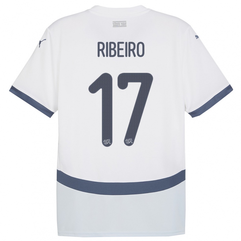 Kandiny Herren Schweiz Joel Ribeiro #17 Weiß Auswärtstrikot Trikot 24-26 T-Shirt
