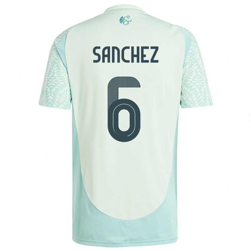 Kandiny Herren Mexiko Erick Sanchez #6 Leinengrün Auswärtstrikot Trikot 24-26 T-Shirt