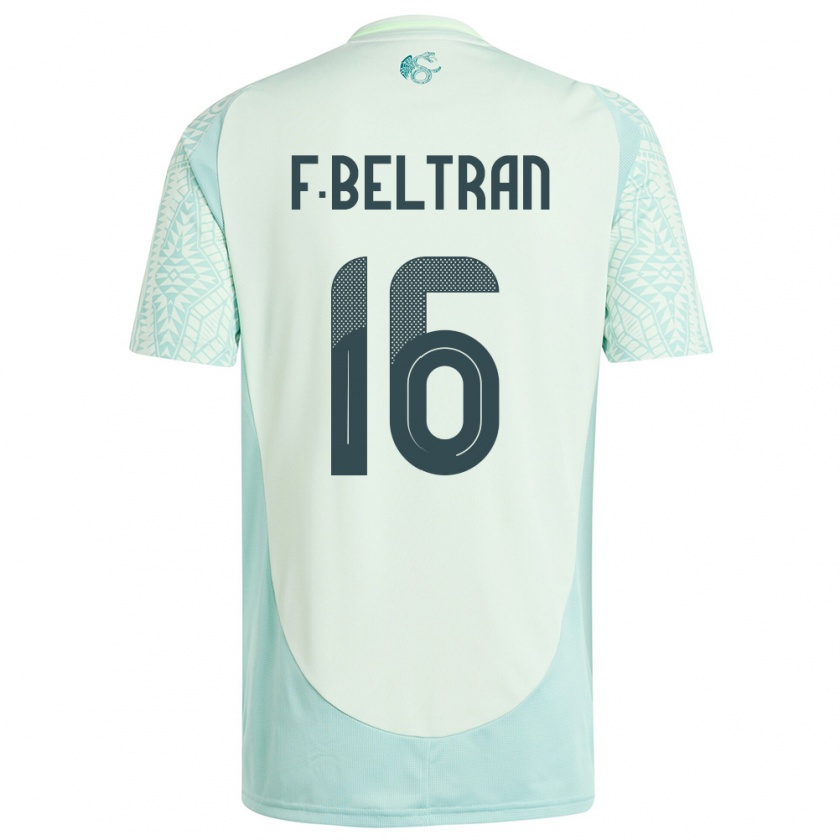 Kandiny Herren Mexiko Fernando Beltran #16 Leinengrün Auswärtstrikot Trikot 24-26 T-Shirt