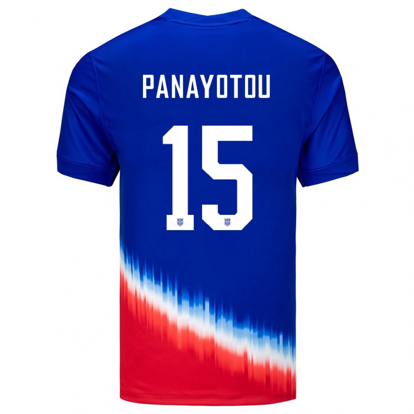 Kandiny Herren Vereinigte Staaten Jack Panayotou #15 Blau Auswärtstrikot Trikot 24-26 T-Shirt