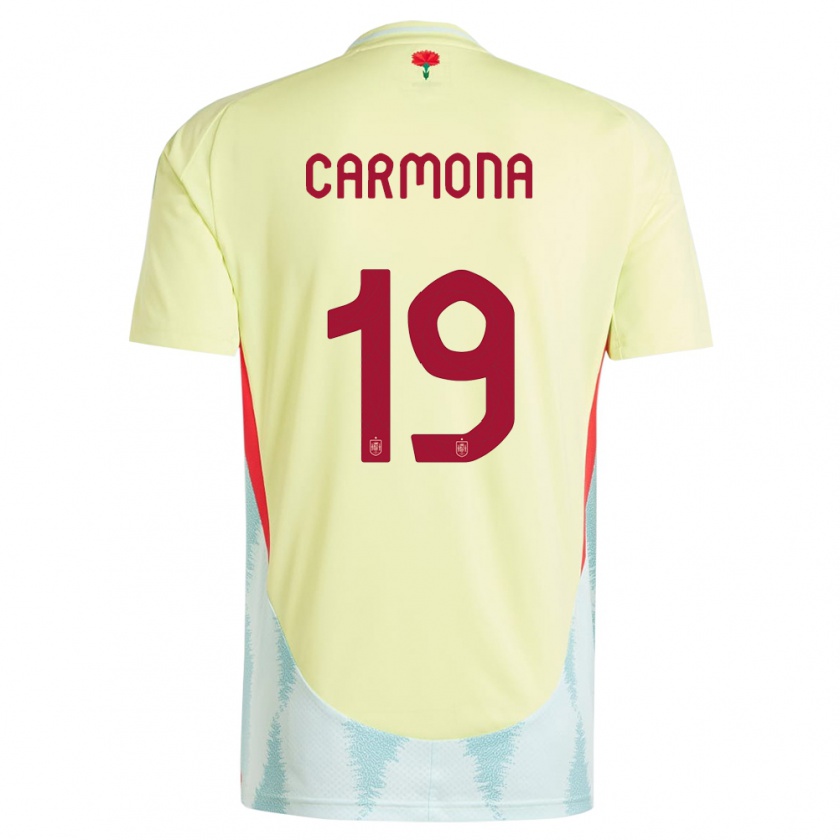 Kandiny Damen Spanien Olga Carmona #19 Gelb Auswärtstrikot Trikot 24-26 T-Shirt