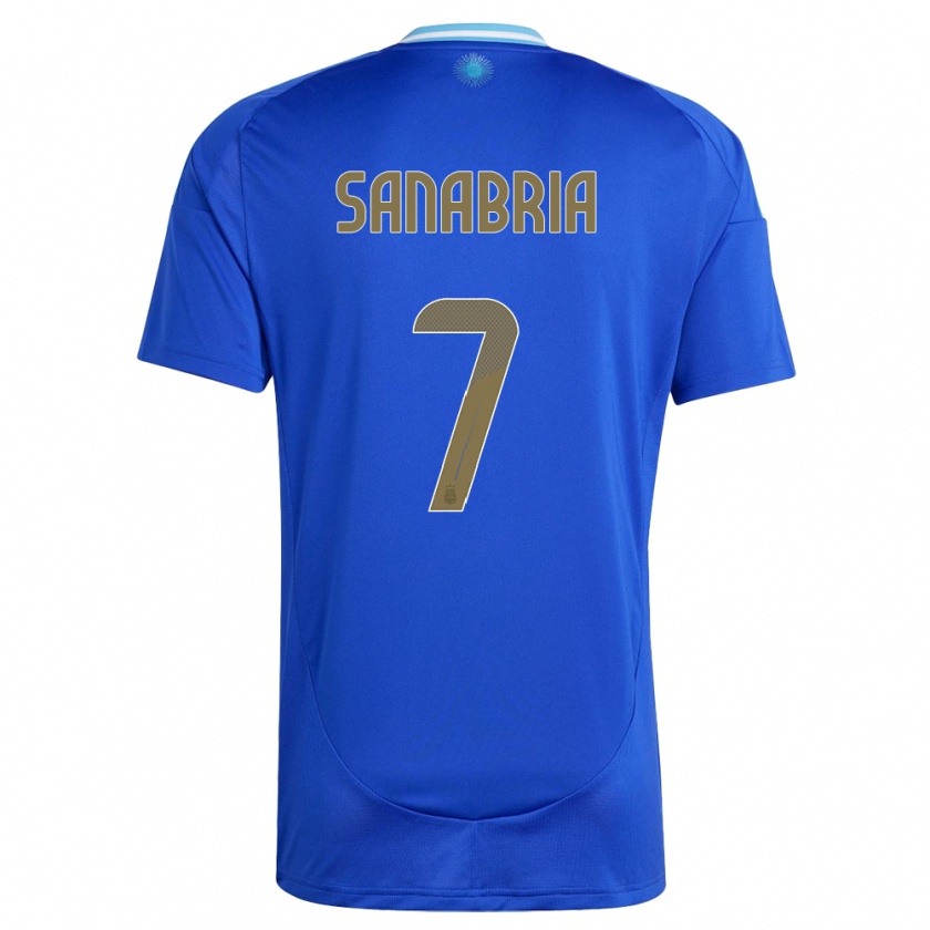 Kandiny Damen Argentinien Mateo Sanabria #7 Blau Auswärtstrikot Trikot 24-26 T-Shirt