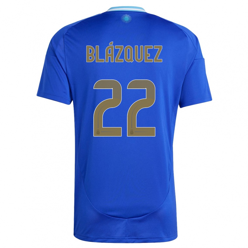 Kandiny Damen Argentinien Joaquin Blazquez #22 Blau Auswärtstrikot Trikot 24-26 T-Shirt