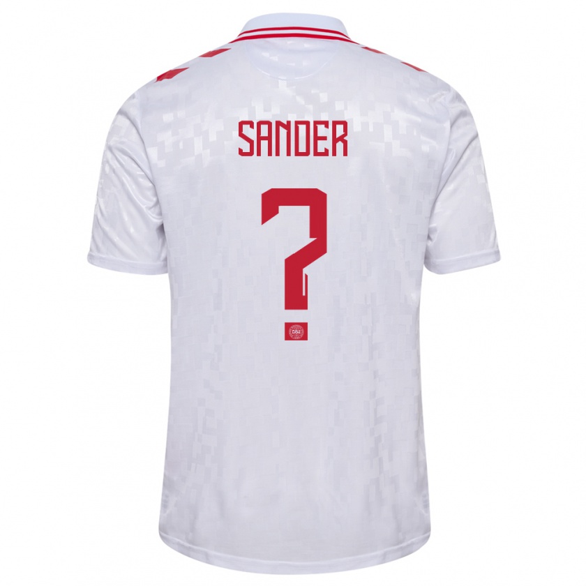 Kandiny Damen Dänemark Theo Sander #0 Weiß Auswärtstrikot Trikot 24-26 T-Shirt