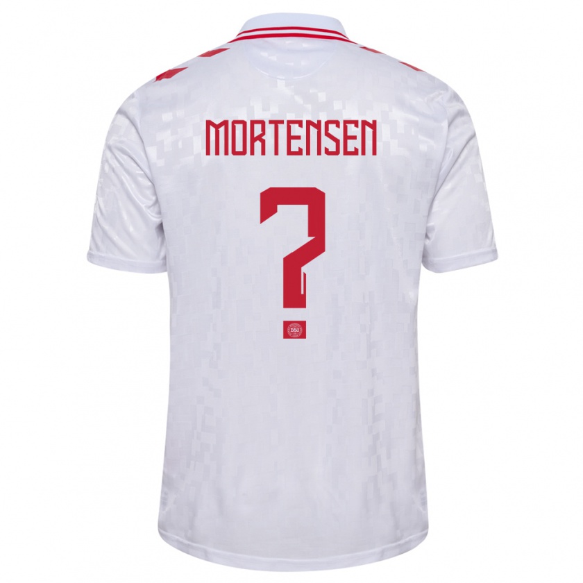 Kandiny Damen Dänemark Malthe Mortensen #0 Weiß Auswärtstrikot Trikot 24-26 T-Shirt