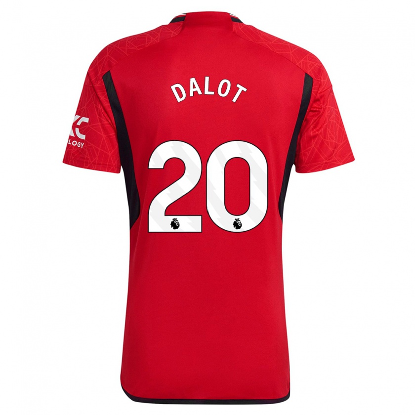Kandiny Kinder Diogo Dalot #20 Rot Heimtrikot Trikot 2023/24 T-Shirt
