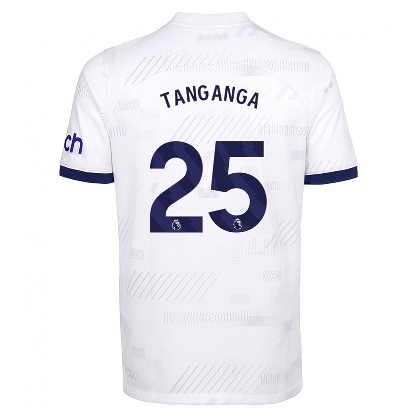 Kandiny Kinder Japhet Tanganga #25 Weiß Heimtrikot Trikot 2023/24 T-Shirt