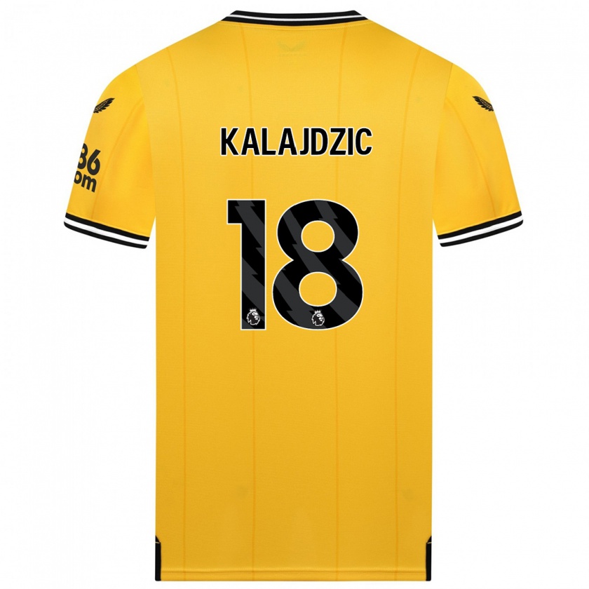 Kandiny Kinder Sasa Kalajdzic #18 Gelb Heimtrikot Trikot 2023/24 T-Shirt
