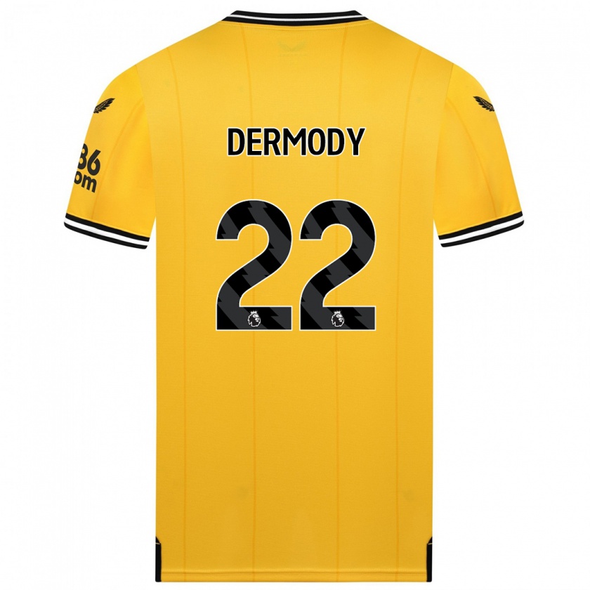 Kandiny Kinder Helen Dermody #22 Gelb Heimtrikot Trikot 2023/24 T-Shirt