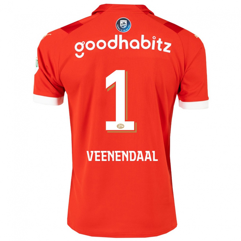 Kandiny Kinder Sari Van Veenendaal #1 Rot Heimtrikot Trikot 2023/24 T-Shirt