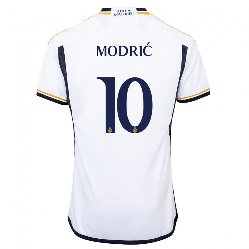 Kandiny Kinder Luka Modric #10 Weiß Heimtrikot Trikot 2023/24 T-Shirt