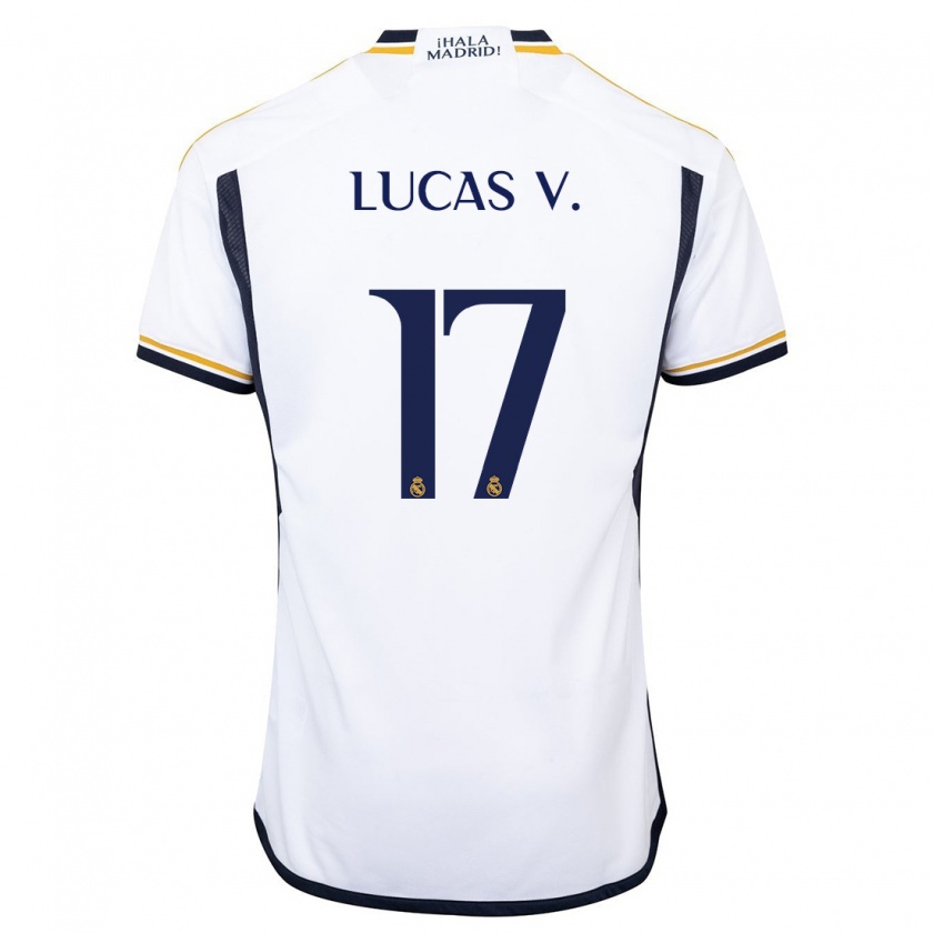 Kandiny Kinder Lucas Vázquez #17 Weiß Heimtrikot Trikot 2023/24 T-Shirt