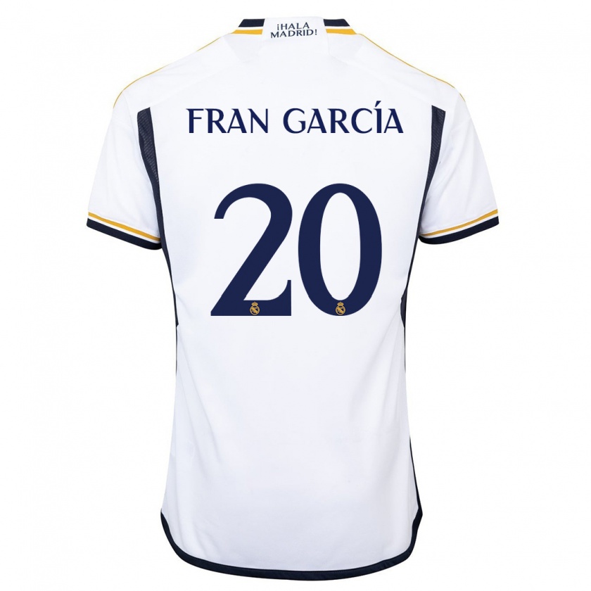 Kandiny Kinder Fran García #20 Weiß Heimtrikot Trikot 2023/24 T-Shirt