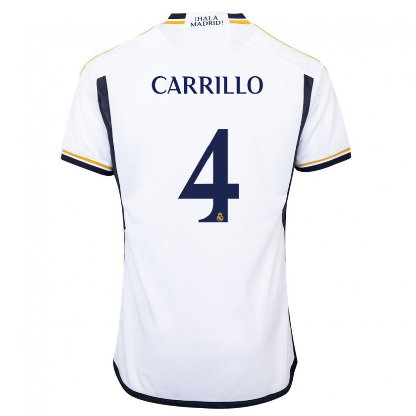 Kandiny Kinder Álvaro Carrillo #4 Weiß Heimtrikot Trikot 2023/24 T-Shirt