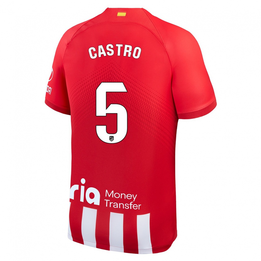 Kandiny Kinder Oscar Castro #5 Rot-Weiss Heimtrikot Trikot 2023/24 T-Shirt