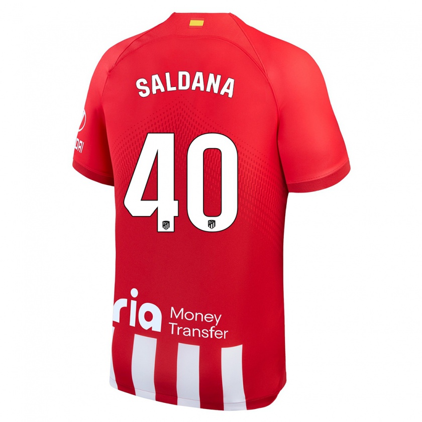 Kandiny Kinder Jose Saldana #40 Rot-Weiss Heimtrikot Trikot 2023/24 T-Shirt