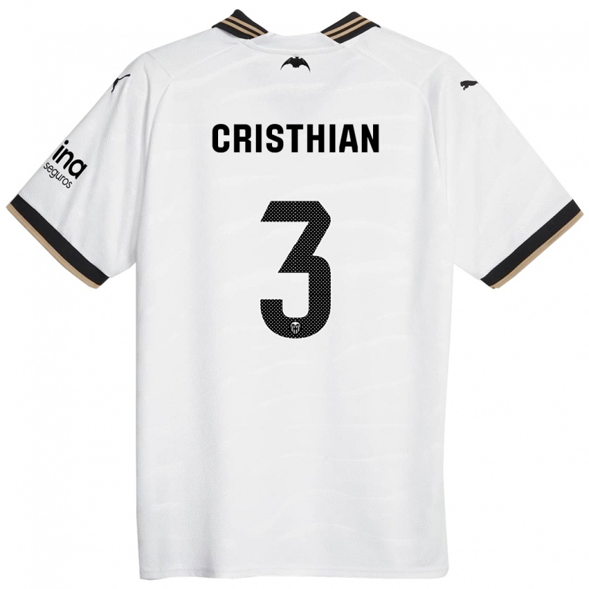 Kandiny Kinder Cristhian Mosquera #3 Weiß Heimtrikot Trikot 2023/24 T-Shirt
