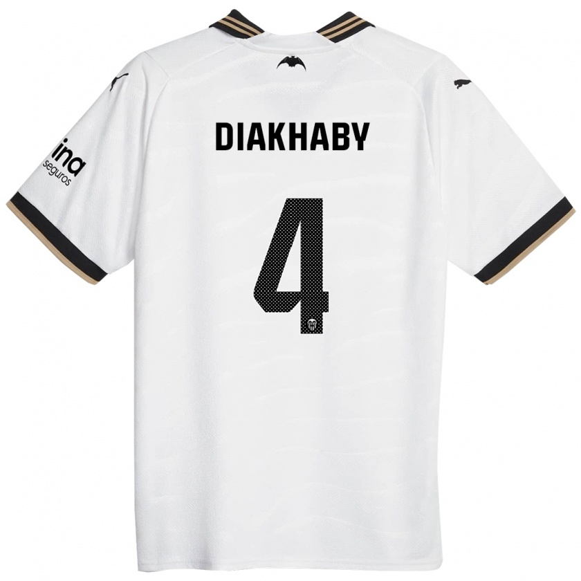 Kandiny Kinder Mouctar Diakhaby #4 Weiß Heimtrikot Trikot 2023/24 T-Shirt