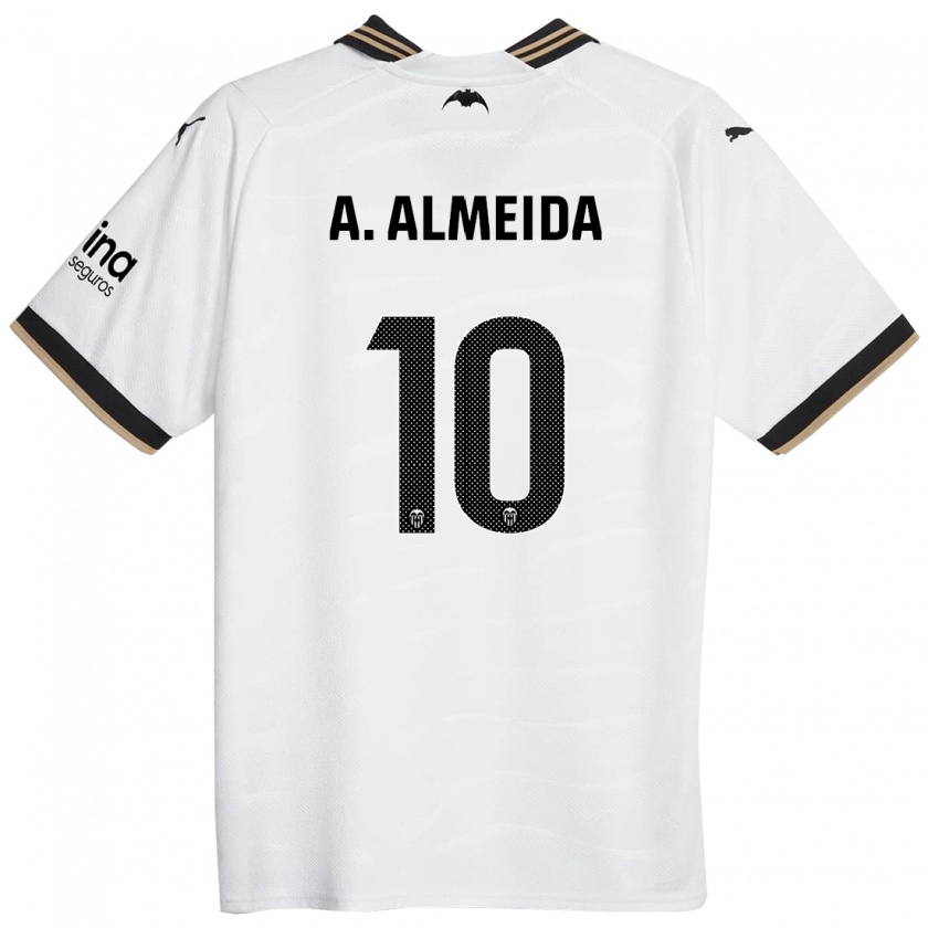 Kandiny Kinder André Almeida #10 Weiß Heimtrikot Trikot 2023/24 T-Shirt