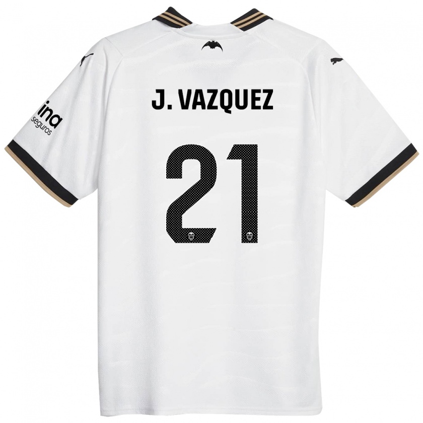 Kandiny Kinder Jesús Vázquez #21 Weiß Heimtrikot Trikot 2023/24 T-Shirt