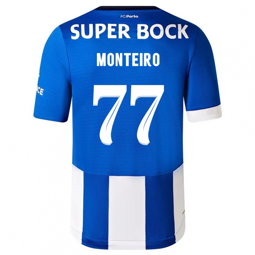Kandiny Kinder Rui Monteiro #77 Blau Weiss Heimtrikot Trikot 2023/24 T-Shirt