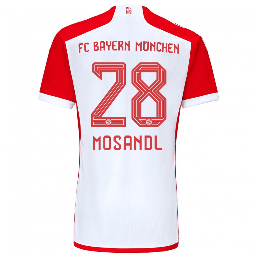 Kandiny Kinder Moritz Mosandl #28 Rot-Weiss Heimtrikot Trikot 2023/24 T-Shirt